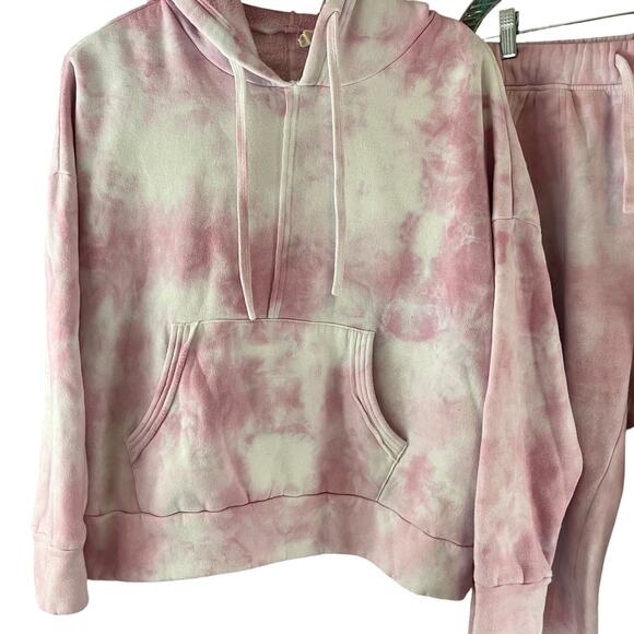 Free People Movement Work It Out Tie Dye Hoodie Pants Set Medium Pink - Picture 2 of 9